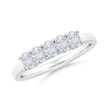 thumbnail image 1 of ANGARA IGI Certified Lab Grown Diamond 5 Stone Wedding Ring in 925 Silver for Women (Size-4x3mm| Color-F-G| Clarity-VS) | April Birthstone, Anniversary, Jewelry Gift for Women | Diamond Ring, 1 of 8
