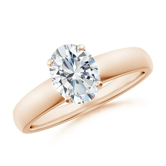 ANGARA IGI Certified Lab Grown 1.15 Ct Diamond Engagement Ring for Women in 14K Rose Gold (Size-8x6mm| Color-F-G| Clarity-VS) | April Birthstone, Anniversary, Jewelry Gift for Women | Diamond Ring