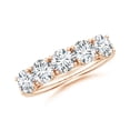 thumbnail image 1 of ANGARA IGI Certified Lab Grown 2.35 Ct Diamond 5 Stone Wedding Ring for Women in 14K Rose Gold (Size-5mm| Color-F-G| Clarity-VS) | April Birthstone, Anniversary, Jewelry Gift for Women | Diamond Ring, 1 of 7