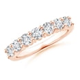 thumbnail image 1 of ANGARA IGI Certified Lab Grown 1.02 Ct 7 Stone Diamond Wedding Ring for Women in 14K Rose Gold (Size-3.4mm|Color-F-G|Clarity-VS) | April Birthstone, Anniversary, Jewelry Gift for Women | Diamond Ring, 1 of 7