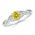 thumbnail image 1 of ANGARA Infinity Twist Lab Grown Yellow Diamond Promise Ring with Prong Set for Women in 14K White Gold (Size-5.2mm| Clarity-VS) | Anniversary, Jewelry Gift for Women | Lab-Grown Yellow Diamond Ring, 1 of 6