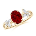 thumbnail image 1 of ANGARA Lab Grown 1.25 Ct Oval Ruby Butterfly Engagement Ring for Women in 14K Yellow Gold (Size-8x6mm) | July Birthstone, Birthday, Anniversary, Jewelry Gift for Women | Lab-Grown Ruby Ring, 1 of 7
