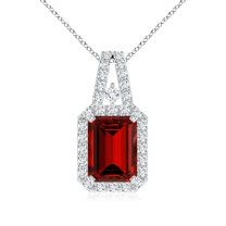 Ruby Jewe ANGARA Lab Grown 2.25 Ct Emerald-Cut Emerald Solitaire Pendant with ...