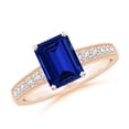 thumbnail image 1 of ANGARA Lab Grown 1.65 Ct Vintage Style Blue Sapphire Engagement Ring for Women in 14K Rose Gold (Size-8x6mm) | September Birthstone, Anniversary, Jewelry Gift for Women | Lab-Grown Blue Sapphire Ring, 1 of 8