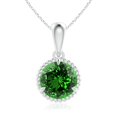 thumbnail image 1 of ANGARA Lab Grown 1.75 Ct Rope-Framed Claw-Set Emerald Solitaire Pendant for Women in 925 Sterling Silver (Size-8mm) | May Birthstone, Anniversary, Jewelry Gift for Women | Lab-Grown Emerald Necklace, 1 of 7