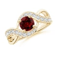 thumbnail image 1 of ANGARA Lab Grown 1 Ct Solitaire Round Ruby Infinity Promise Ring for Women in 14K Yellow Gold (Size-6mm) | July Birthstone, Birthday, Anniversary, Jewelry Gift for Women | Lab-Grown Ruby Ring, 1 of 8