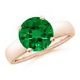 thumbnail image 1 of ANGARA Lab Grown 2.5 Ct Prong-Set Round Emerald Solitaire Engagement Ring for Women in 14K Rose Gold (Size-9mm) | May Birthstone, Anniversary, Jewelry Gift for Women | Lab-Grown Emerald Ring, 1 of 8