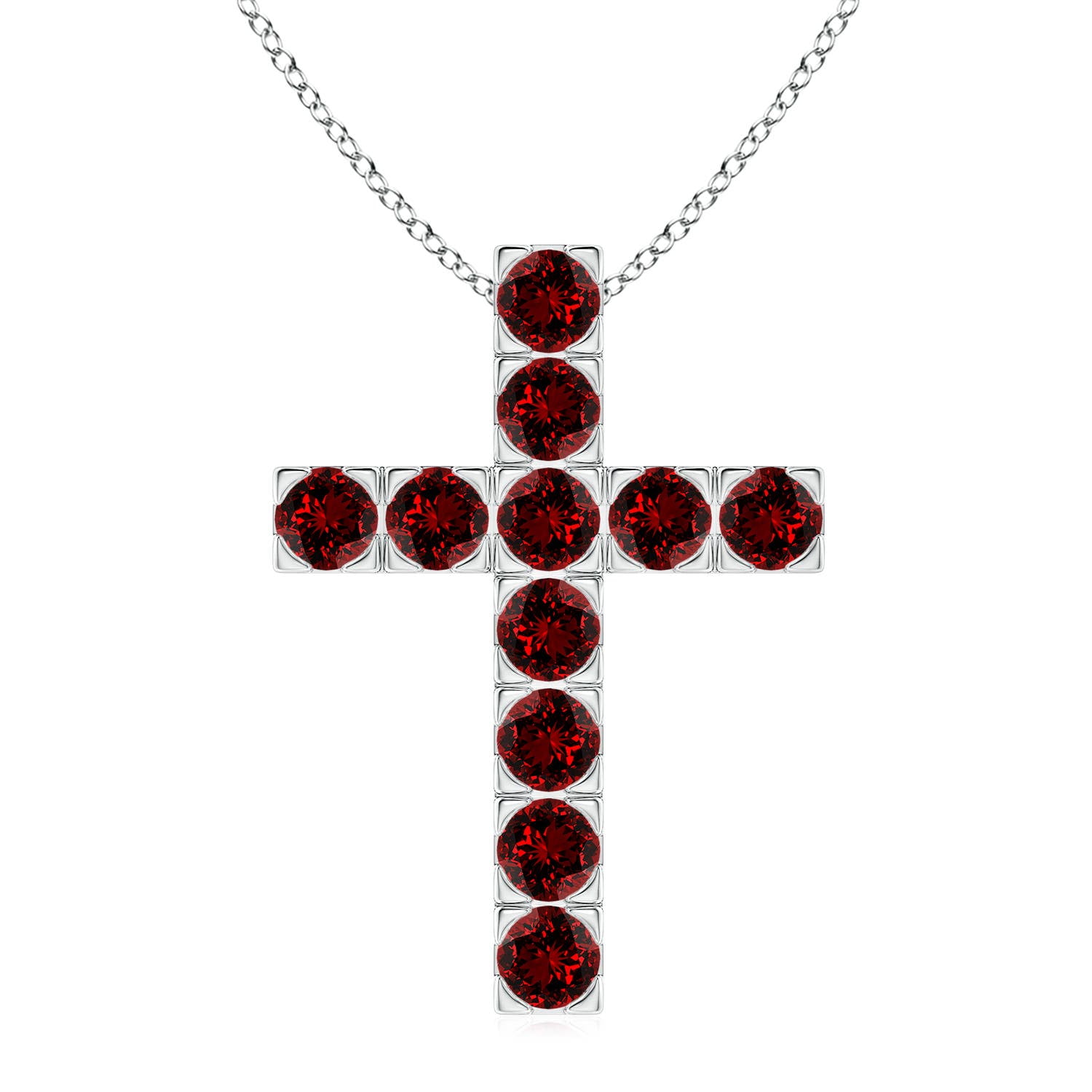 ANGARA Lab Grown 2.53 Ct Ruby Cross Pendant for Women in 14K White Gold ...
