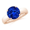 thumbnail image 1 of ANGARA Lab Grown 3.75 Ct Prong-Set Blue Sapphire Engagement Ring for Women in 14K Rose Gold (Size-9mm) | September Birthstone, Anniversary, Jewelry Gift for Women | Lab-Grown Blue Sapphire Ring, 1 of 8