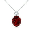 thumbnail image 1 of ANGARA Lab Grown 6 Ct Oval Ruby Solitaire Pendant with Lab Diamond for Women in 925 Sterling Silver (Size-12x10mm) | July Birthstone, Anniversary, Jewelry Gift for Women | Lab-Grown Ruby Necklace, 1 of 8