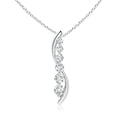 thumbnail image 1 of ANGARA Lab Grown 6 Stone Diamond Journey Necklace for Women in 14K White Gold (Size-4.7mm| Color-F-G| Clarity-VS) | April Birthstone, Anniversary, Jewelry Gift for Women | Lab-Grown Diamond Necklace, 1 of 7