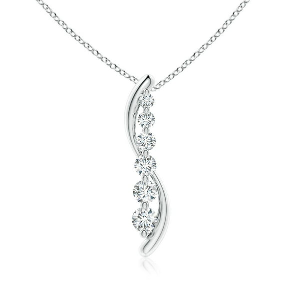 ANGARA Lab Grown 6 Stone Diamond Journey Necklace for Women in 14K White Gold (Size-4.7mm| Color-F-G| Clarity-VS) | April Birthstone, Anniversary, Jewelry Gift for Women | Lab-Grown Diamond Necklace