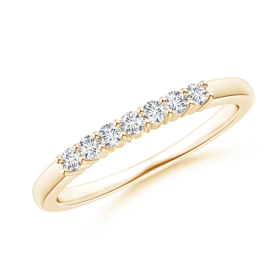 ANGARA Lab Grown 7 Stone Shared Diamond Wedding Ring for Women in 14K Yellow Gold (Size-1.9mm| Color-F-G| Clarity-VS) | April Birthstone, Anniversary, Jewelry Gift for Women | Lab-Grown Diamond Ring