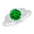 thumbnail image 1 of ANGARA Lab Grown 1.2 Ct Aeon Emerald Leaf & Vine Engagement Ring with Milgrain for Women in 14K White Gold (Size-7mm) | May Birthstone, Anniversary, Jewelry Gift for Women | Lab-Grown Emerald Ring, 1 of 8