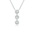 thumbnail image 1 of ANGARA Lab Grown Three Stone Diamond Necklace for Women in 14K White Gold (Size-3.3mm| Color-F-G| Clarity-VS) | April Birthstone, Anniversary, Jewelry Gift for Women | Lab-Grown Diamond Necklace, 1 of 5