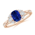 thumbnail image 1 of ANGARA Lab Grown Blue Sapphire Engagement Ring with Diamonds for Women in 14K Rose Gold (Size-7x5mm) | September Birthstone, Anniversary, Jewelry Gift for Women | Lab-Grown Blue Sapphire Ring, 1 of 8
