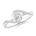 thumbnail image 1 of ANGARA Lab Grown Bypass Diamond Spiral Solitaire Ring for Women in 14K White Gold (Size-2.8mm| Color-F-G| Clarity-VS) | April Birthstone, Anniversary, Jewelry Gift for Women | Lab-Grown Diamond Ring, 1 of 4