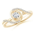 thumbnail image 1 of ANGARA Lab Grown Bypass Diamond Spiral Solitaire Ring in 14K Yellow Gold for Women (Size-3.8mm| Color-F-G| Clarity-VS) | April Birthstone, Anniversary, Jewelry Gift for Women | Lab Grown Diamond Ring, 1 of 4