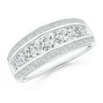 thumbnail image 1 of ANGARA Lab Grown Diamond Triple-Row Anniversary Ring for Women in 14K White Gold (Size-3.5mm| Color-F-G| Clarity-VS) | April Birthstone, Anniversary, Jewelry Gift for Women | Lab-Grown Diamond Ring, 1 of 4