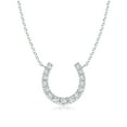 thumbnail image 1 of ANGARA Lab Grown Diamond Horseshoe Necklace for Women in 14K White Gold (Size-2.5mm| Color-F-G| Clarity-VS) | April Birthstone, Anniversary, Jewelry Gift for Women | Lab-Grown Diamond Necklace, 1 of 7