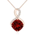 thumbnail image 1 of ANGARA 3.8 Ct Lab Grown Ruby Infinity Pendant with Lab Diamonds for Women in 14K Rose Gold (Size-9mm) | July Birthstone, Anniversary, Jewelry Gift for Women | Lab-Grown Ruby Necklace, 1 of 8