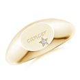 thumbnail image 1 of ANGARA Lab Grown Diamond Cancer Engraved Signet Ring for Women in 14K Yellow Gold (Size-1.3mm| Color-F-G| Clarity-VS) | April Birthstone, Anniversary, Jewelry Gift for Women | Lab-Grown Diamond Ring, 1 of 4