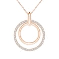 thumbnail image 1 of ANGARA Lab Grown Diamond Double Circle Pendant for Women in 14K Rose Gold (Size-1.1mm | 0.25 ct) | April Birthstone Jewelry for Her | Lab-Grown Diamond Pendant, 1 of 6
