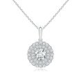 thumbnail image 1 of ANGARA Lab Grown Diamond Double Halo Pendant for Women in 14K White Gold (Size-5mm| Color-F-G| Clarity-VS) | April Birthstone, Anniversary, Jewelry Gift for Women | Lab-Grown Diamond Necklace, 1 of 5