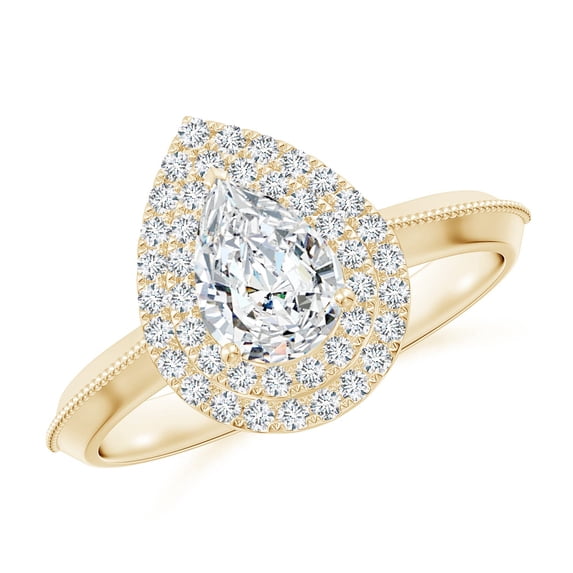 ANGARA Lab Grown Diamond Engagement Ring for Women in 14K Yellow Gold (Size-7x5mm| Color-F-G| Clarity-VS) | April Birthstone, Anniversary, Jewelry Gift for Women | Lab-Grown Diamond Ring