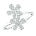 thumbnail image 1 of ANGARA Lab Grown Diamond 5 Petal Flower Fashion Ring for Women in 14K White Gold (Size-2.2mm| Color-F-G| Clarity-VS) | April Birthstone, Anniversary, Jewelry Gift for Women | Lab-Grown Diamond Ring, 1 of 7