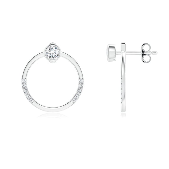 ANGARA Lab Grown Diamond Front-Back Stud Earrings for Women in 925 Sterling Silver (Size-3.1mm| Color-F-G| Clarity-VS) | Anniversary, Jewelry Gift for Women | Lab-Grown Diamond Earrings