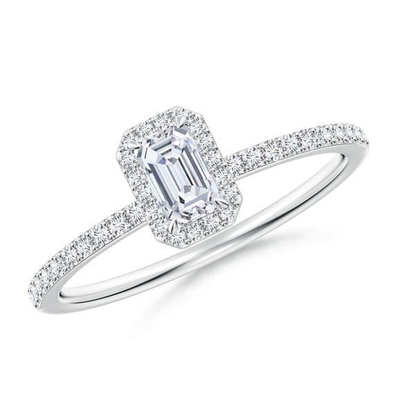 ANGARA Lab Grown Diamond Halo Engagement Ring for Women in 14K White Gold (Size-5x3mm| Color-F-G| Clarity-VS) | April Birthstone, Anniversary, Jewelry Gift for Women | Lab-Grown Diamond Ring