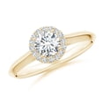 thumbnail image 1 of ANGARA Lab Grown Diamond Halo Engagement Ring for Women in 14K Yellow Gold (Size-5.1mm| Color-F-G| Clarity-VS) | April Birthstone, Anniversary, Jewelry Gift for Women | Lab-Grown Diamond Ring, 1 of 8
