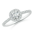 thumbnail image 1 of ANGARA Lab Grown Diamond Halo Ring with Accents for Women in 14K White Gold (Size-4.5mm| Color-F-G| Clarity-VS) | April Birthstone, Anniversary, Jewelry Gift for Women | Lab-Grown Diamond Ring, 1 of 7
