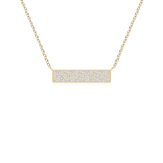 ANGARA Lab Grown Diamond Horizontal Bar Pendant for Women in 14K Yellow Gold (Size-1.05mm| Color-F-G| Clarity-VS) | April Birthstone, Anniversary, Jewelry Gift for Women | Lab-Grown Diamond Necklace