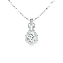 Angara Lab Grown Diamond Infinity Pendant Necklace in 925 Sterling Silver for Women - April Birthstone Jewelry | Round 0.5ct Lab Diamond Necklace