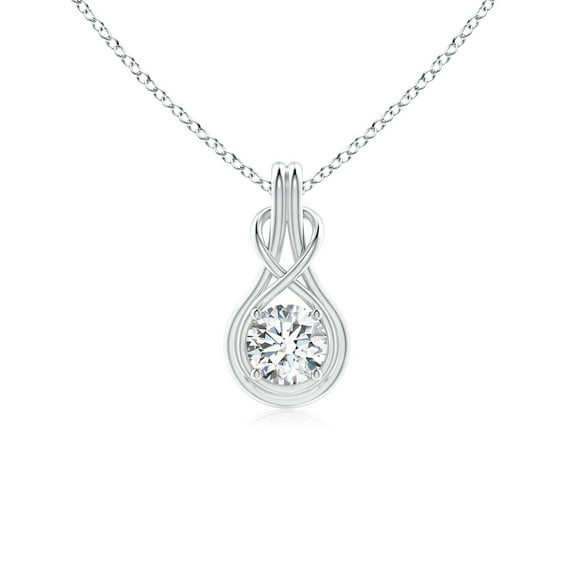 Angara Lab Grown Diamond Infinity Pendant Necklace in 925 Sterling Silver for Women - April Birthstone Jewelry | Round 0.5ct Lab Diamond Necklace