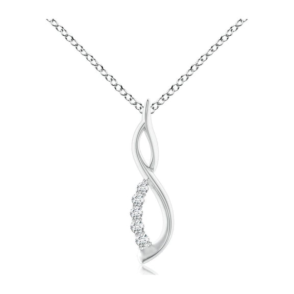 ANGARA Lab Grown Diamond Infinity Swirl Journey Pendant for Women in 925 Sterling Silver (Size-1.4mm| Color-F-G| Clarity-VS) | Anniversary, Jewelry Gift for Women | Lab-Grown Diamond Necklace