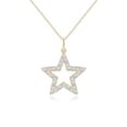 thumbnail image 1 of ANGARA Lab Grown Diamond Open Star Pendant for Women in 14K Yellow Gold (Size-1.2mm| Color-F-G| Clarity-VS) | April Birthstone, Anniversary, Jewelry Gift for Women | Lab-Grown Diamond Necklace, 1 of 5