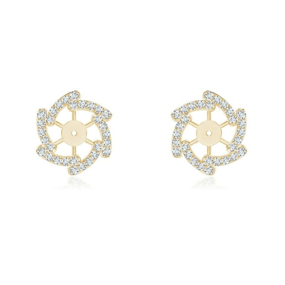 ANGARA Lab Grown Diamond Pinwheel Earring Jackets for Women in 14K Yellow Gold (Size-1mm| Color-F-G| Clarity-VS) | April Birthstone, Anniversary, Jewelry Gift for Women | Lab-Grown Diamond Earrings