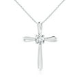 thumbnail image 1 of ANGARA Lab Grown Diamond Ribbon Twist Cross Pendant for Women in 14K White Gold (Size-5.1mm| Color-F-G| Clarity-VS) | April Birthstone, Anniversary Jewelry Gift for Women | Lab-Grown Diamond Necklace, 1 of 8