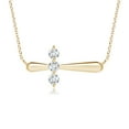 thumbnail image 1 of ANGARA Lab Grown Diamond Sideways Cross Necklace for Women in 14K Yellow Gold (Size-3.1mm| Color-F-G| Clarity-VS) | April Birthstone, Anniversary, Jewelry Gift for Women | Lab-Grown Diamond Necklace, 1 of 7