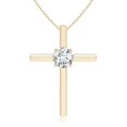thumbnail image 1 of ANGARA Lab Grown Diamond Solitaire Cross Pendant for Women in 14K Yellow Gold (Size-5.1mm| Color-F-G| Clarity-VS) | April Birthstone, Anniversary, Jewelry Gift for Women | Lab-Grown Diamond Necklace, 1 of 8