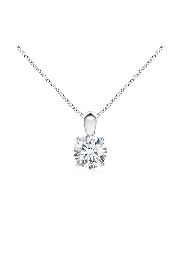 Lab Grown Diamond Solitaire Pendant for Women in 925 Sterling Silver (Size-5.1mm| Color-F-G| Clarity-VS) | April Birthstone, Anniversary, Jewelry Gift for Women | Lab-Grown Diamond Necklace