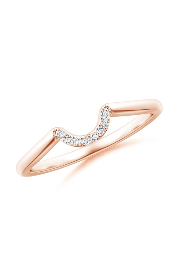 Lab Grown Diamond U-Shaped Comfort Fit Wedding Ring for Women in 14K Rose Gold (Size-1mm | 0.04 ct) | April Birthstone Jewelry for Her | Lab-Grown Diamond Engagement Rings