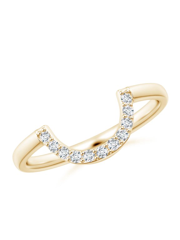 Lab Grown Diamond U-Shaped Wedding Ring for Women in 14K Yellow Gold (Size-1.3mm | 0.11 ct) | April Birthstone Jewelry for Her | Lab-Grown Diamond Engagement Rings