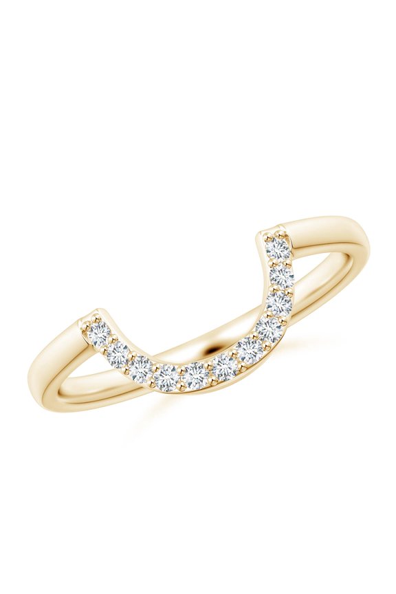 Lab Grown Diamond U-Shaped Wedding Ring for Women in 14K Yellow Gold (Size-1.3mm | 0.11 ct) | April Birthstone Jewelry for Her | Lab-Grown Diamond Engagement Rings