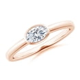 thumbnail image 1 of ANGARA Lab Grown East-West Oval Diamond Solitaire Ring for Women in 14K Rose Gold (Size-6x4mm| Color-F-G| Clarity-VS) | April Birthstone, Anniversary, Jewelry Gift for Women | Lab-Grown Diamond Ring, 1 of 5
