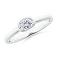 thumbnail image 1 of ANGARA Lab Grown East-West Oval Diamond Solitaire Ring for Women in 14K White Gold (Size-6x4mm| Color-F-G| Clarity-VS) | April Birthstone, Anniversary, Jewelry Gift for Women | Lab-Grown Diamond Ring, 1 of 5