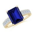 thumbnail image 1 of ANGARA Lab Grown 3.4 Ct Blue Sapphire Ring with Diamond Accents for Women in 14K Yellow Gold (Size-10x8mm) | September Birthstone, Anniversary, Jewelry Gift for Women | Lab-Grown Blue Sapphire Ring, 1 of 8